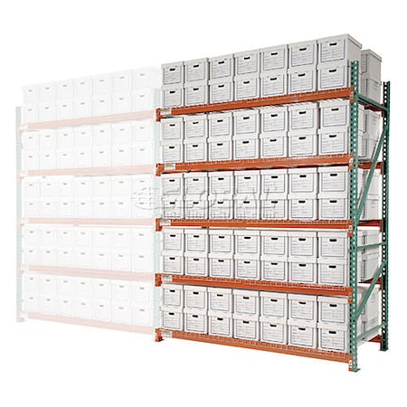 Global Industrial Record Storage Rack Add-On Letter Legal 120W x 42D x 120H 258212N